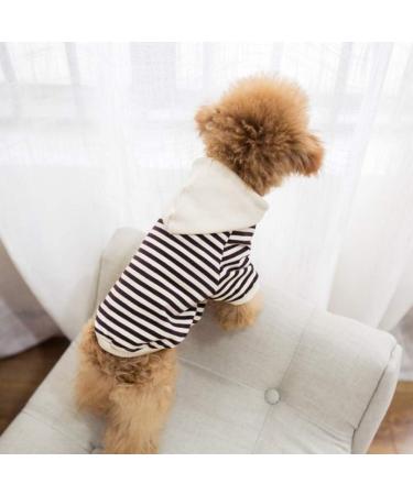 Rayminsino Striped Dog Hooded Sweaters - Cotton Sweatshirt Coats for Medium Dogs & Cats | Stylish Black and White Design - Buy Online on GoSupps.com