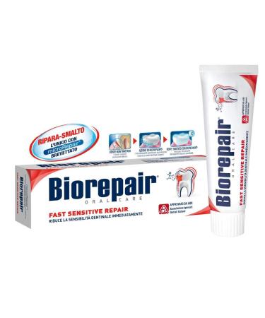 Biorepair Fast Sensitive Toothpaste Freshens Breath with Mint Flavor 75 ml - Buy Online on GoSupps.com