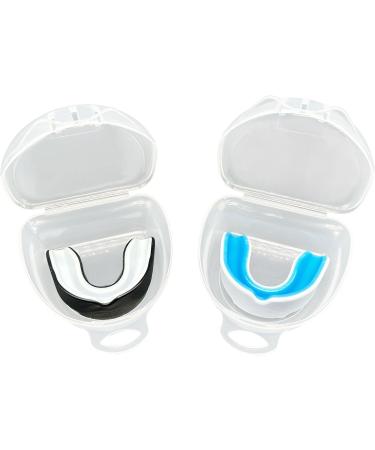 Xnivuis Sports Tooth Protection - 2 Pack Mouthguards for Kids & Adults - Ideal for Boxing Rugby Martial Arts Hockey - Includes Portable Hygiene Box - Black & White White & Blue - Buy Online on GoSupps.com