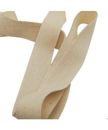 Natural Cotton Twill Tape 55 Yards 1 Inch Bunting Bias Tape Herringbone Webbing Roll - Perfect for Apron Sewing and Dressmaking - Natural White - Buy Online on GoSupps.com