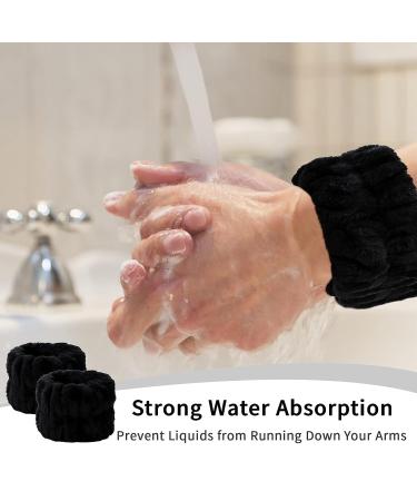 AMCAMI 9 Pcs Spa Headband & Wristband Set - Microfiber Makeup Hair Band & Facial Skincare Towels for Women & Girls - Black - Buy Online on GoSupps.com