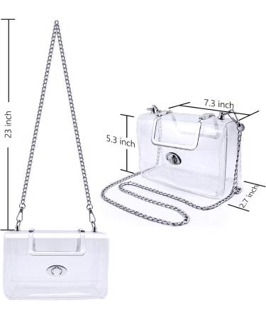 MOETYANG Clear Crossbody Clutch Purse - Silver See Through Handbag for Women - Buy Online on GoSupps.com