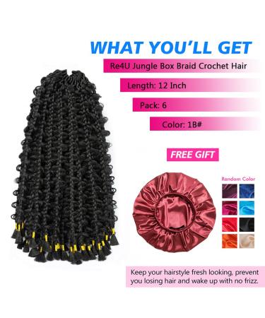 12 Inch Bob Box Braids Crochet Hair Pre-looped Butterfly Locs Jungle Box Braids 6 Packs, Knotless Flower Braids for Goddess #1B - Buy Online on GoSupps.com