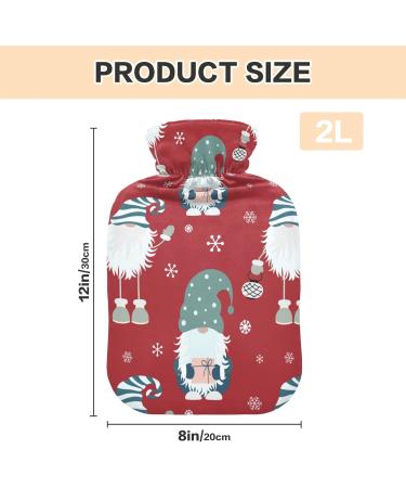 Buy Velvet Christmas Gnome Hot Water Bottle - 1L Pain Relief & Bed Warmer | Soft Cover Hot & Cold Compress - Buy Online on GoSupps.com