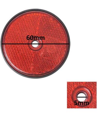 Pack of 4 Red Round Trailer Reflectors - Cat's Eye Truck & Caravan Safety Lights for Cars - Buy Online on GoSupps.com