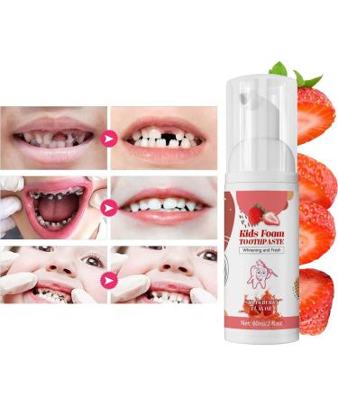 Buy Children's Foam Toothpaste - Strawberry Flavor 60ml | Kids Mousse Toothpaste for U-Shaped Toothbrush - Buy Online on GoSupps.com