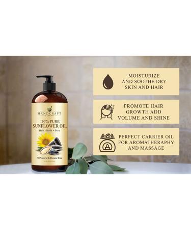 Handcraft Sunflower Oil - 100% Pure & Natural Cold Pressed Carrier Oil for Essential Oils - 16 fl. Oz - Buy Online on GoSupps.com