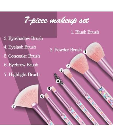 Glitter Acrylic Handle Makeup Brush Set for Women - Powder, Blush, Eyeshadow - Buy Online on GoSupps.com