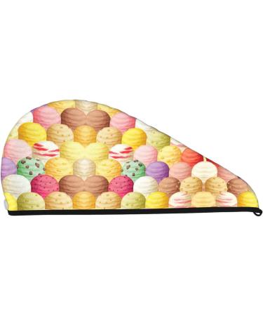 Buy Ice Cream Coral Velvet Dry Hair Cap - Unisex Wet Towel Wrap for Home Pool and Beach - Ideal for Quick Drying Hair - Buy Online on GoSupps.com