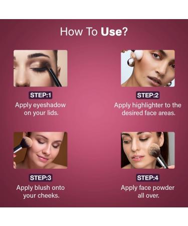 Glow Up Face Palette - Blush Highlighter Powder & Eyeshadows | Highly Pigmented | 4 Variants Available | 20.6g (Shade 02) - Shop Internationally - Buy Online on GoSupps.com