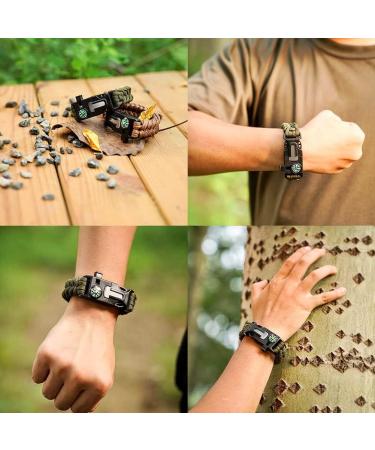 Shao Hua 5-in-1 Survival Bracelet - Multifunctional Camping Gear with Beak Compass and Lifeguard Pipe (2 Pieces: Black & Green) | Ideal for Outdoor Adventures - Buy Online on GoSupps.com