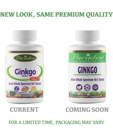 Paradise Herbs Ginkgo Biloba 120 Veg Capsules - Natural Brain Support & Memory Boost - Buy Online on GoSupps.com