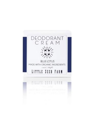 Little Seed Farm All Natural Deodorant Cream Aluminum Free Deodorant for Women or Men - Blue Lotus Net Wt. 2.4oz | 68g