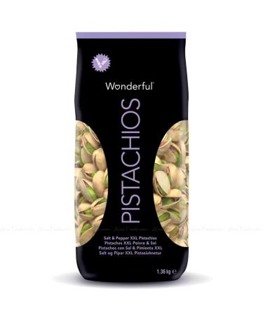 Wonderful Salt & Pepper XXL Pistachios Large Gently Salted Nuts Pack of 1.36kg