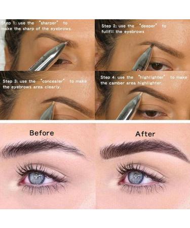 Eyebrow Contour Pen 4 in 1 Long Lasting Rotate Defining Highlighting Brow Pencil Medium 2# Medium - Buy Online on GoSupps.com