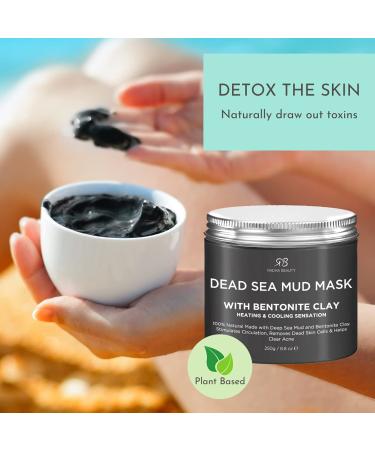 Radha Beauty Dead Sea Mud Mask with Bentonite Clay 8.8 oz - 100% Natural Formula for Acne, Pores, Blackheads & Oily Skin - Face & Body Treatment - Buy Online on GoSupps.com