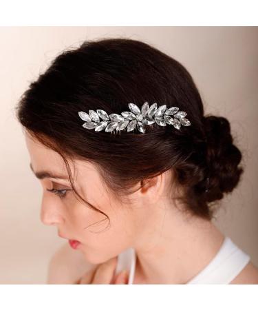 BERYUAN Blue Color Crystal Flowers Hair Comb Teardrop Rhinestone Hair Comb for Wedding Women and Girls Hair Comb Slide Bride Hair Accessories for Brides Bridemaids - Buy Online on GoSupps.com