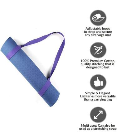 Puerhuaci Yoga Mat Support Strap - Adjustable 150 cm x 3.8 cm Durable Shoulder Yoga Strap (2 Pieces) for Training Outdoor & Sports Mats - Buy Online on GoSupps.com