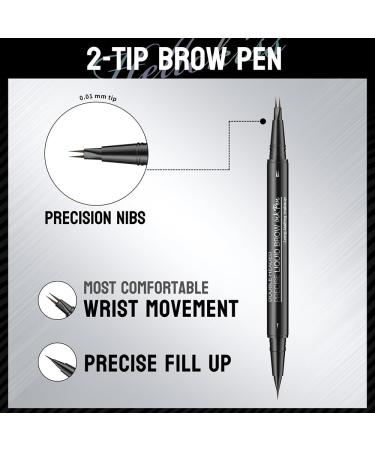 FDEETY Eyebrow Pencil Tattoo Brow Pencil Micro Waterproof & Long Lasting Professional Makeup Brow Pencil Ultra-Fine Double-Ended Pencil with Brush Brown #2 - Buy Online on GoSupps.com