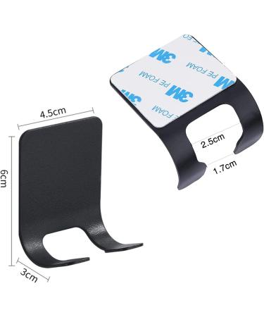 4-Pack Black Stainless Steel Razor Bracket - Self-Adhesive Shower Holder & Multi-Purpose Hook for Bathroom Kitchen & More - Buy Online on GoSupps.com
