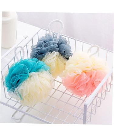 Healeved 8pcs Color Matching Bath Ball Body Scrubber Set - Natural Bath Sponges for Men and Women - Shower Poufs and Body Scrub Mitt - Buy Online on GoSupps.com