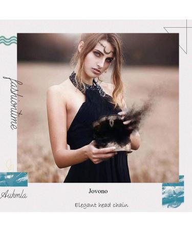 Shop Jovono Boho Head Chain - Water Drop & Hollow Pattern Hair Accessory for Women & Girls - Bronze & Black - Buy Online on GoSupps.com