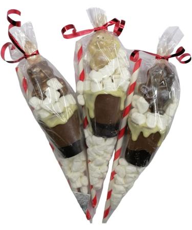Cone Hot Chocolate Stirrers Spoons Stick with Taddy Bear Individually wrapped Handmade (3) - Buy Online on GoSupps.com