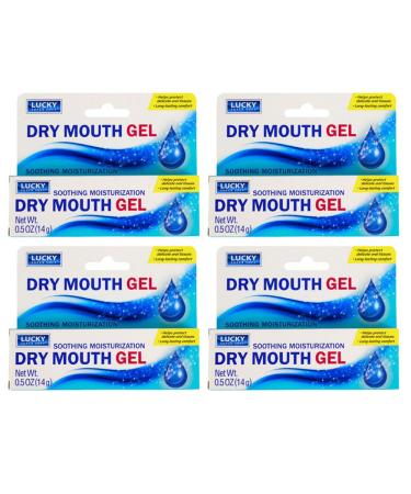 4 Pk Soothing Dry Mouth Gel Moisturizing Oral Relief Saliva Production 0.5oz Fast Acting Alcohol Free Mouth Moisturization with Xylitol Immediate Comfort
