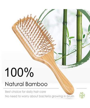 Antistatic Bamboo Paddle Hairbrush - Wooden Bristle Brush for Men Women & Kids - Frizz Control & Scalp Massage - Buy Online on GoSupps.com