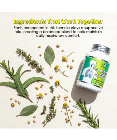 Nu-Health Complete Lungs Formula | Herbal Respiratory Support Supplement with NAC Mullein Marshmallow Root Oregano & Antioxidants | Supports Breathing & Lung Wellness | 60 Capsules - Buy Online on GoSupps.com