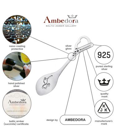 AMBEDORA Children's Christening Gift - Small Silver Spoons with Engraving | Real Silver 925 Birth Gift - Buy Online on GoSupps.com