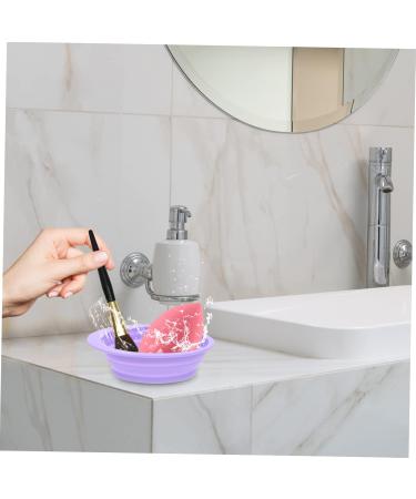 SOESFOUFU Cleaning Pad Clock Wall Decor Silicon Brush Cleaner Beauty Tools Brush Washer Cosmetic Brush Cleaning Bowl Makeup Brush Scrubber Pad Face Make up Cushion Silica Purple 14.5x11cm Purple - Buy Online on GoSupps.com