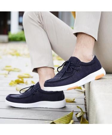 OrthoComfoot Men's Slip-On Arch Support Boat Shoes - Plantar Fasciitis Relief, Comfortable Walking Loafers - Navy, Size 11W - Buy Online on GoSupps.com