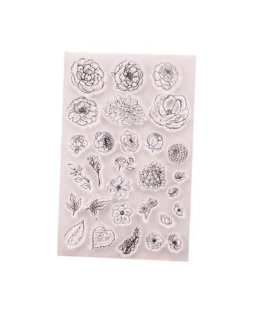 Lurrose 2pcs Postage Stamps Botanical Decor Flowers Decoration Silicone Stamps Seal Travel Label Account As Shown Medium