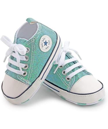 BAIELey Baby High Top Canvas Sneakers - Green, 0-6 Months - Buy Online on GoSupps.com