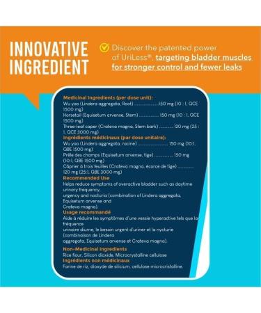 UriLess - Overactive Bladder Control for Men and Women Support - Frequent Urination Nocturia or Incontinence Help Reduce Frequency & Maintain Control Clinically Proven (2) - Buy Online on GoSupps.com