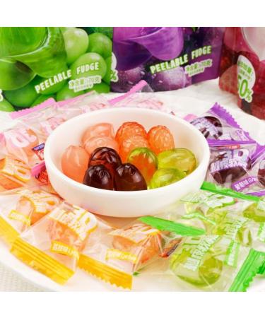 4 flavors Peeling fruit juice fudge 50% Juice Content gummy candy White peach Grapes Litchi peeling fruit juice fudge Toffee Healthy fruit candy chewing gum Festival Candy (Green Grape 3 bag) Green Grape 3 bag - Buy Online on GoSupps.com