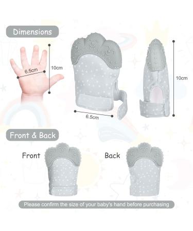 2Pack Silicone Teething Mitt for Babies | Pain Relief & Safety Glove | Teething Toys for 0-12 Months Grey - Buy Online on GoSupps.com