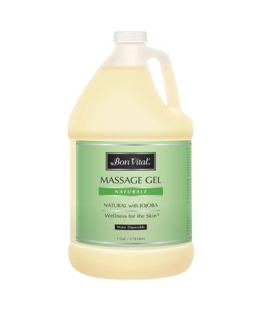 Bon Vital' Naturale Massage Gel with Natural Ingredients for Earth-Friendly Massage Hypoallergenic Massage Gel for Sensitive Skin Moisturizer Absorbs Like Lotion 1 Gal Label may Vary 1 Gallon Naturale Massage Gel