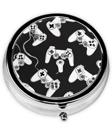 Game Controller Mini Round Pill Box | 3 Compartment Portable Pill Organizer for Travel Home & Office - Buy Online on GoSupps.com