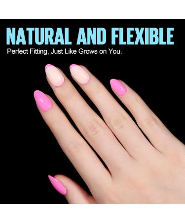 Tomicca Almond Short Nail Tips - 360 Pieces 15 Sizes Soft Gel Full Cover Pre-shaped Matt Art Nails for Gel Nails - Buy Online on GoSupps.com