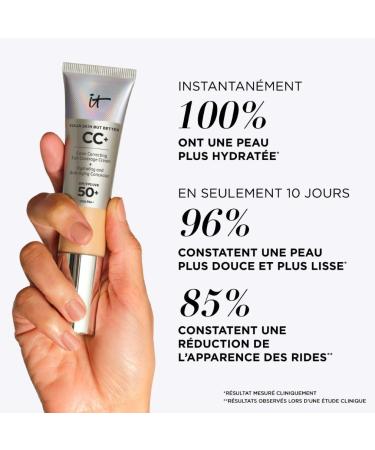 IT Cosmetics CC+ Cr me Fond de Teint Haute Couvrance SPF 50 Correcteur de Teint & S rum Anti- ge Formul avec Niacinamide & Acide Hyaluronique Fini Naturel Pour Tous Types de Peau Light Medium 12 ml - Buy Online on GoSupps.com