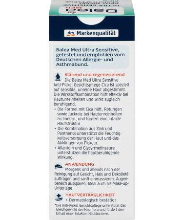 Whale Balea Med Ultra Sensitive Facial care for sensitive skin with cica without perfume parabens dyes pack of 3 3 x 50 ml 150 ml - Buy Online on GoSupps.com