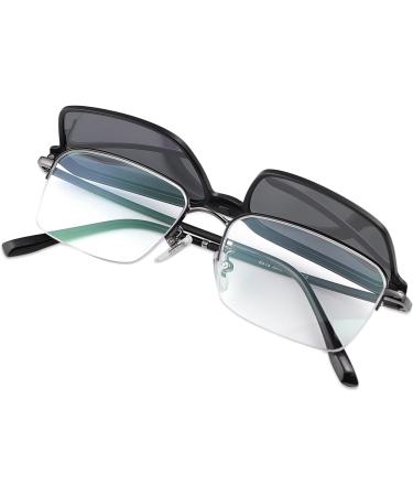 Buy Miryea Progressive Multifocal Reading Glasses for Men & Women | 2 Magnetic Polarized Sunglasses Clips | Black 3.0x - International Shipping Available - Buy Online on GoSupps.com