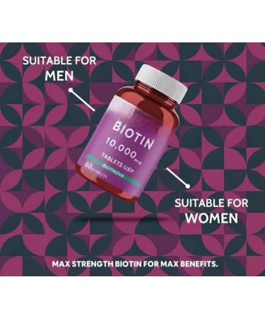 Forte Biotin 10000mcg for Hair Growth Skin & Nails 60 Veg Tablets. - Buy Online on GoSupps.com