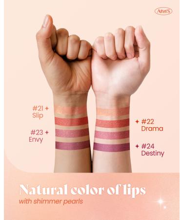 AMTS Tinted Lip Balm-Slip | Hydrating Glitter Lipstick | Pearl Shimmering Daily Lip Makeup for Dry, Cracked, Chapped Lips - Korean Beauty Moisture Lip Tint - Buy Online on GoSupps.com