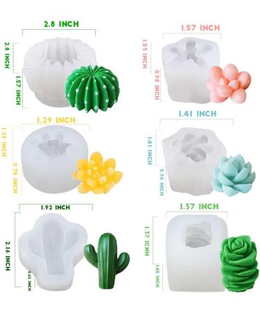 Timisea 6 Pack Succulent Silicone Mold for DIY Cactus Flower Resin Crafts - Buy Online on GoSupps.com