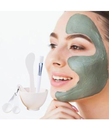 Oshhni 6x Face Mask Mixing Bowl Set | Facial Mask Tool Kit with Brush & Spoon | Spa Quality Mixing Bowls - White - Buy Online on GoSupps.com