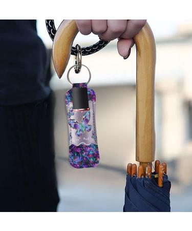 Bulopur Blue Sparkle Butterfly Chapstick Holder Keychain - Clip-on Lip Balm Sleeve Pouch for Travel Accessories - Buy Online on GoSupps.com