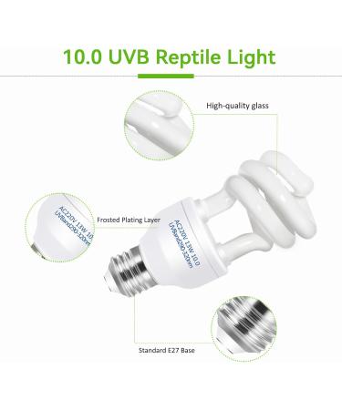 Caldarax 10.0 UVA UVB Bulb - 13W Compact Light for Desert Reptiles | E27 Tortoise Reptile Light for Lizard, Turtle, Snake, Chameleon, Bearded Dragon - Buy Online on GoSupps.com